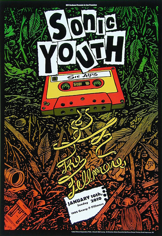 Sonic Youth 2010 Fillmore F1036 Poster