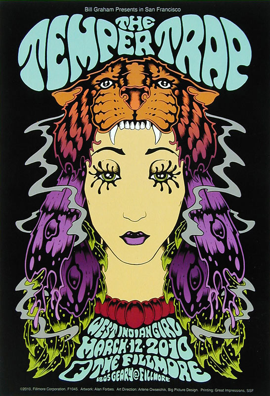 The Temper Trap 2010 Fillmore F1045 Poster