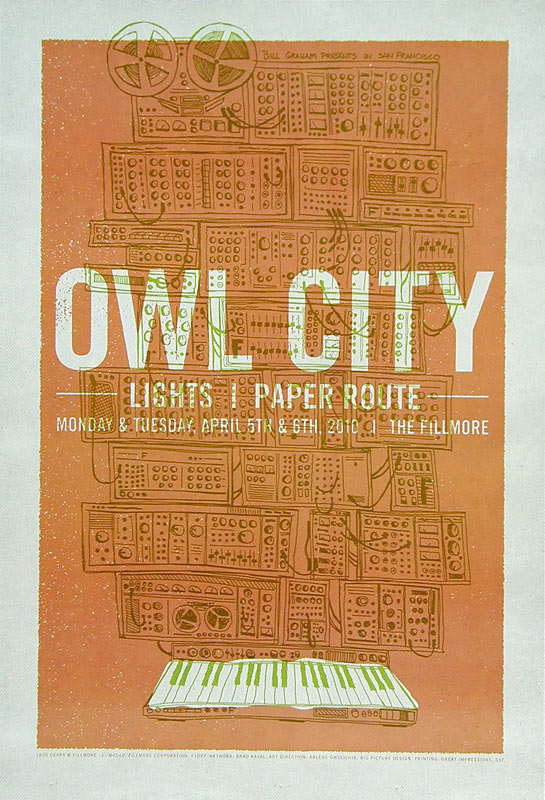 Owl City 2010 Fillmore F1047 Poster
