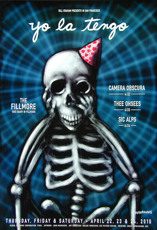 Yo La Tengo 2010 Fillmore F1054 Poster