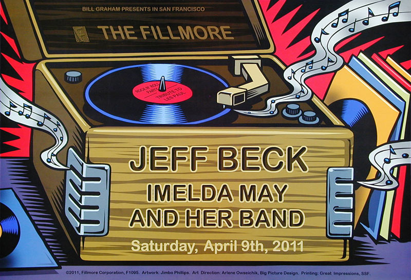 Jeff Beck 2011 Fillmore F1095 Poster