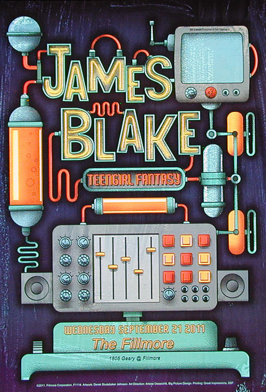 James Blake 2011 Fillmore F1114 Poster
