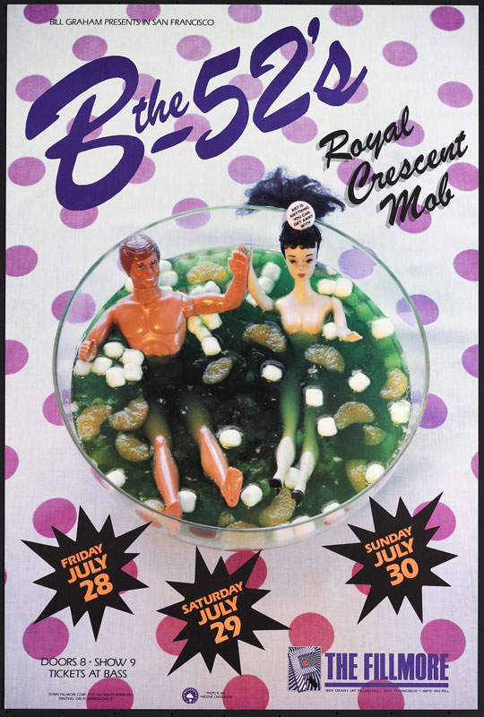 B-52's 1989 Fillmore F112 Poster