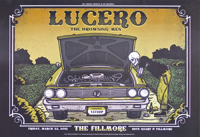 Lucero and The Drowning Men 2012 Fillmore F1147 Poster