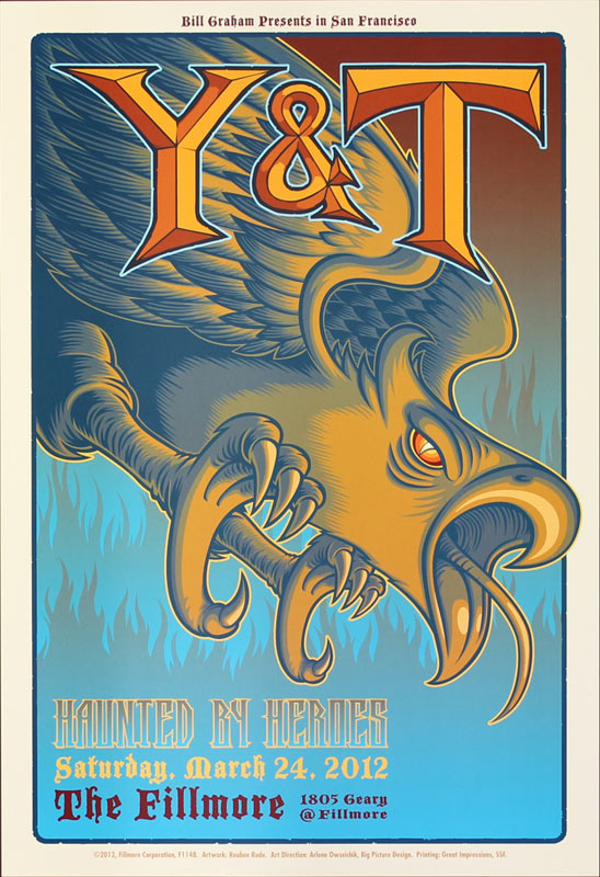 Y & T 2012 Fillmore F1148 Poster