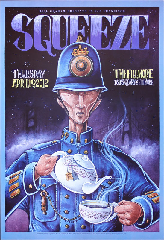 Squeeze 2012 Fillmore F1158 Poster