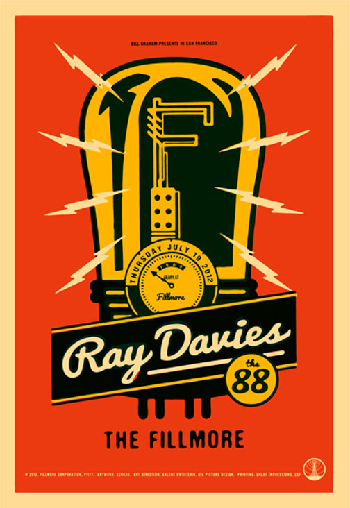 Ray Davies 2012 Fillmore F1177 Poster