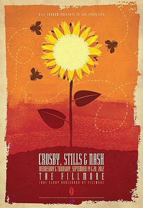 Crosby Stills and Nash 2012 Fillmore F1179 Poster