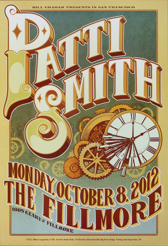 Patti Smith 2012 Fillmore F1184 Poster