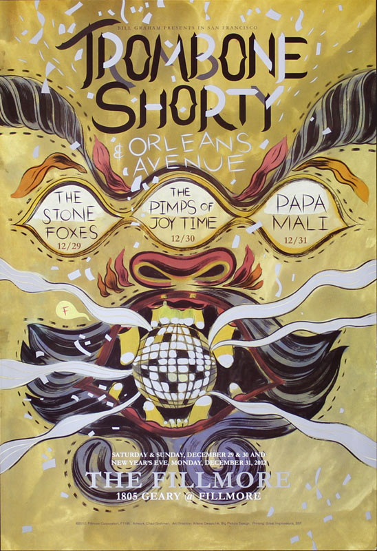 Trombone Shorty and Orleans Avenue 2012 Fillmore F1195 Poster