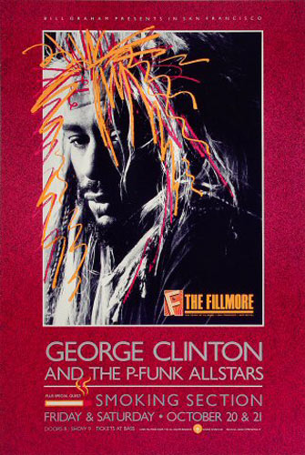 George Clinton & The P-Funk Allstars 1989 Fillmore F120 Poster