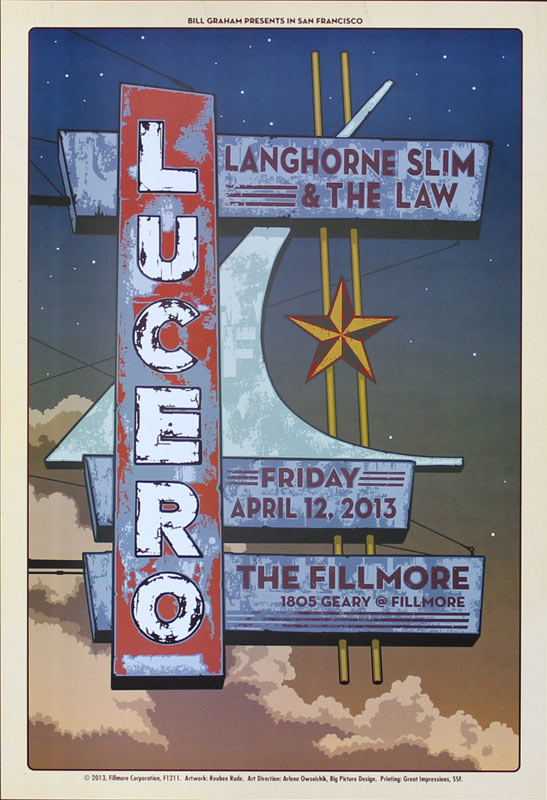 Lucero 2013 Fillmore F1211 Poster