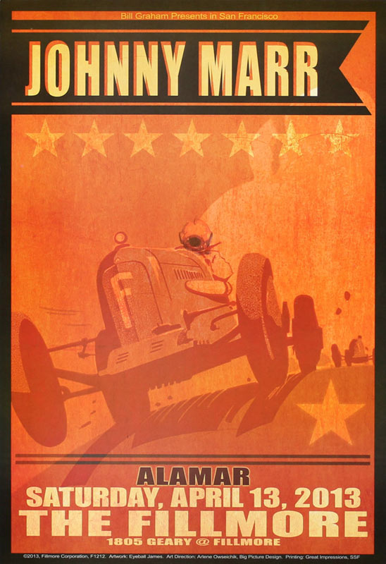 Johnny Marr 2013 Fillmore F1212 Poster