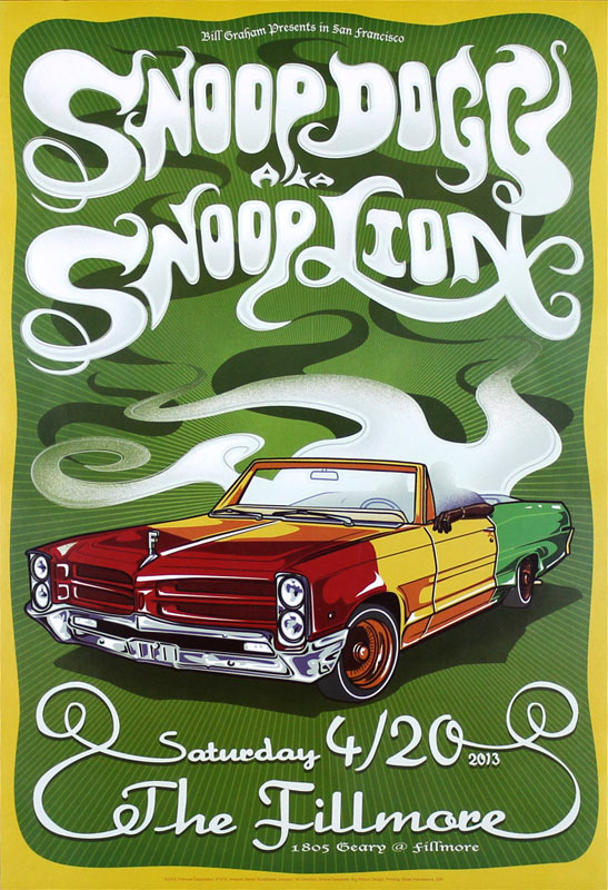 Snoop Dogg (Snoop Lion) 2013 Fillmore F1215 Poster