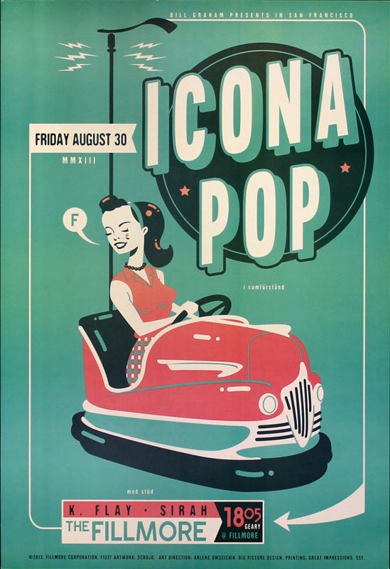 Icona Pop 2013 Fillmore F1227A Poster