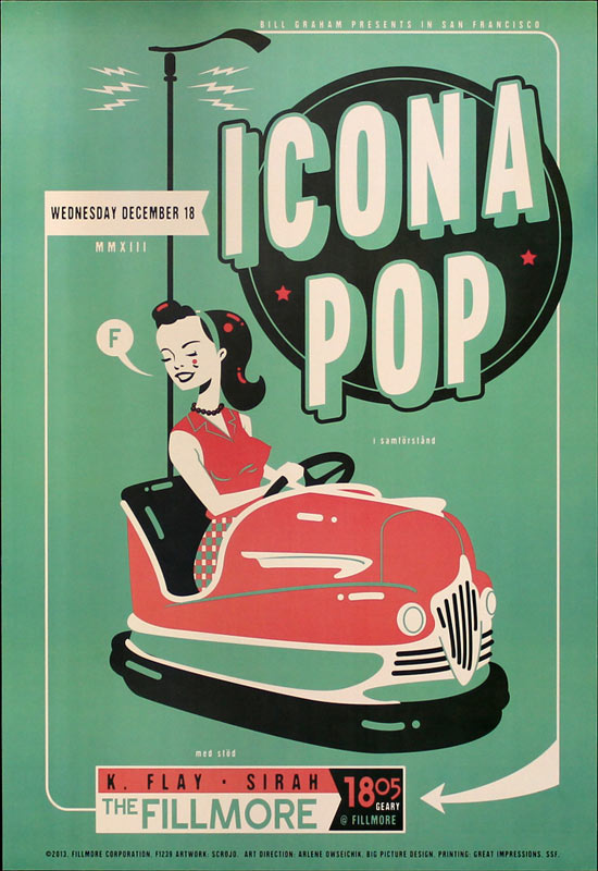 Icona Pop 2013 Fillmore F1239 Poster