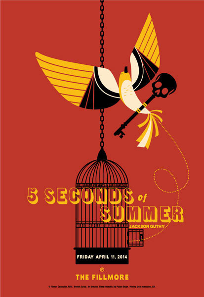 5 Seconds of Summer 2014 Fillmore F1261 Poster