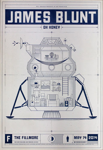 James Blunt 2014 Fillmore F1270 Poster