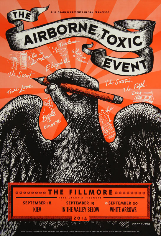 The Airborne Toxic Event - Red Variant 2014 Fillmore F1282red Poster