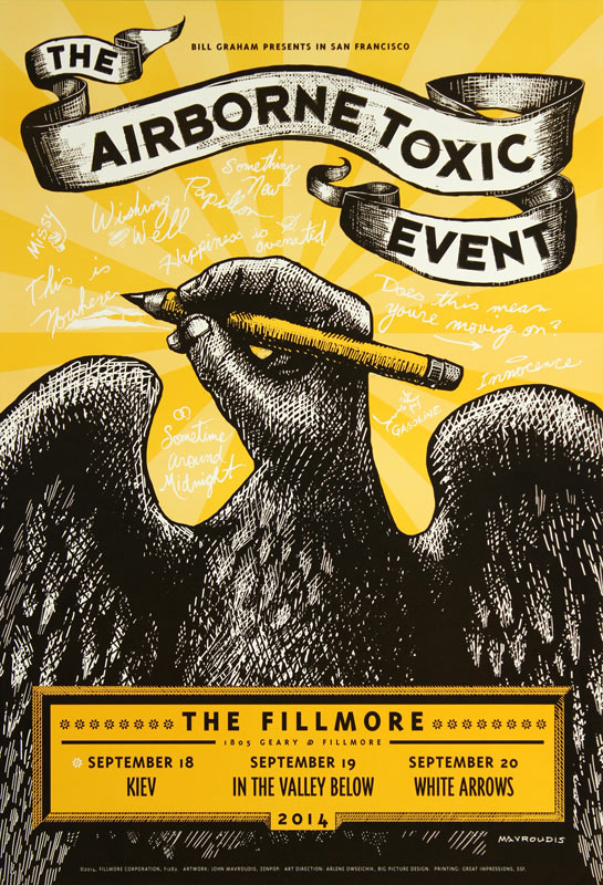 The Airborne Toxic Event - Yellow Variant 2014 Fillmore F1282yel Poster