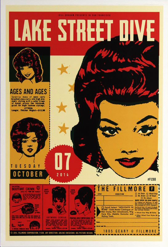 Lake Street Dive 2014 Fillmore F1288 Poster