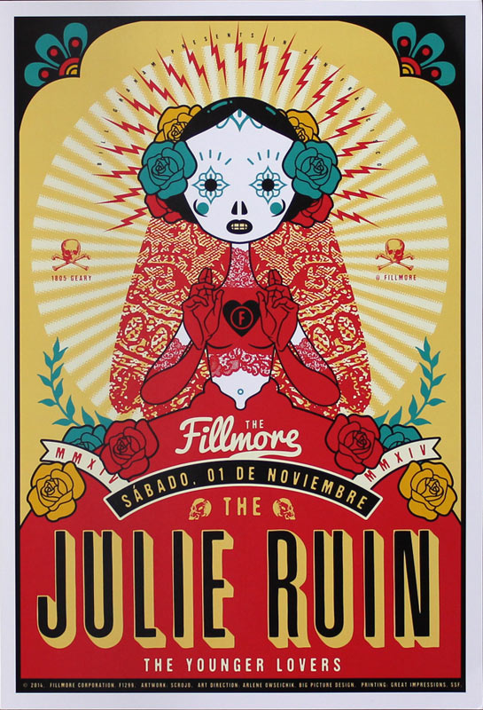 The Julie Ruin 2014 Fillmore F1299 Poster