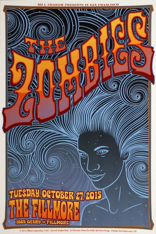 The Zombies 2015 Fillmore F1367 Poster