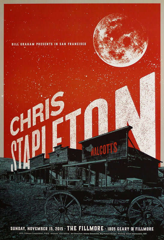 Chris Stapleton 2015 Fillmore F1373 Poster