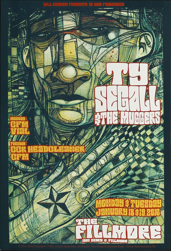 Ty Segall and the Muggers 2016 Fillmore F1385 Poster