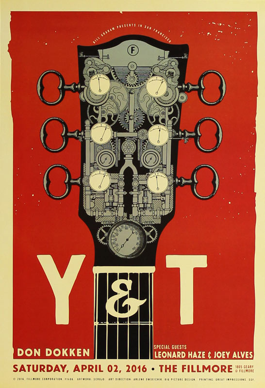 Y&T 2016 Fillmore F1406 Poster