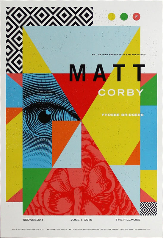 Matt Corby 2016 Fillmore F1417 Poster