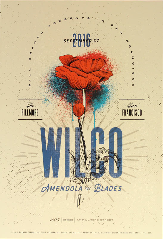 Wilco 2016 Fillmore F1423 Poster