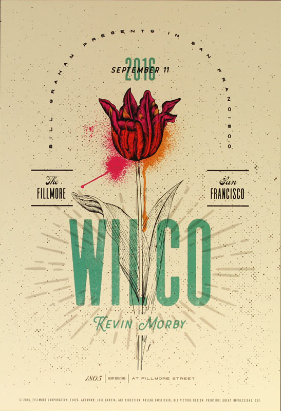 Wilco 2016 Fillmore F1426 Poster