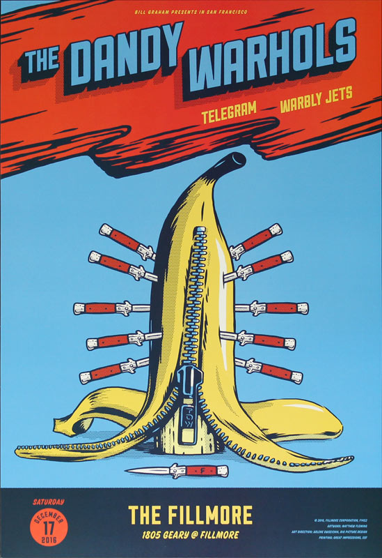 The Dandy Warhols 2016 Fillmore F1452 Poster