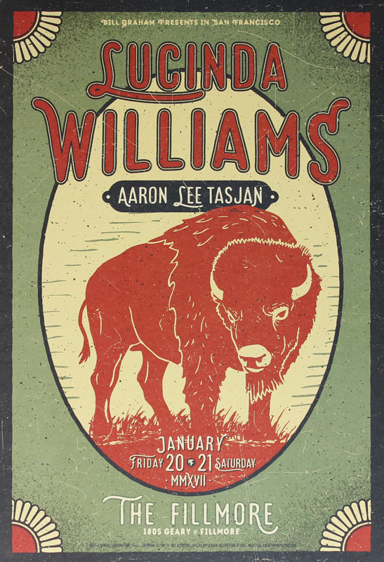 Lucinda Williams 2017 Fillmore F1455 Poster