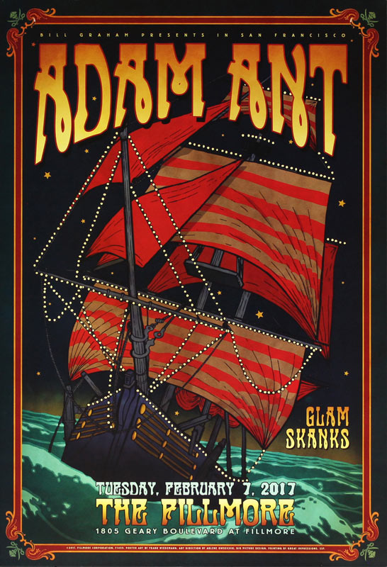 Adam Ant 2017 Fillmore F1459 Poster