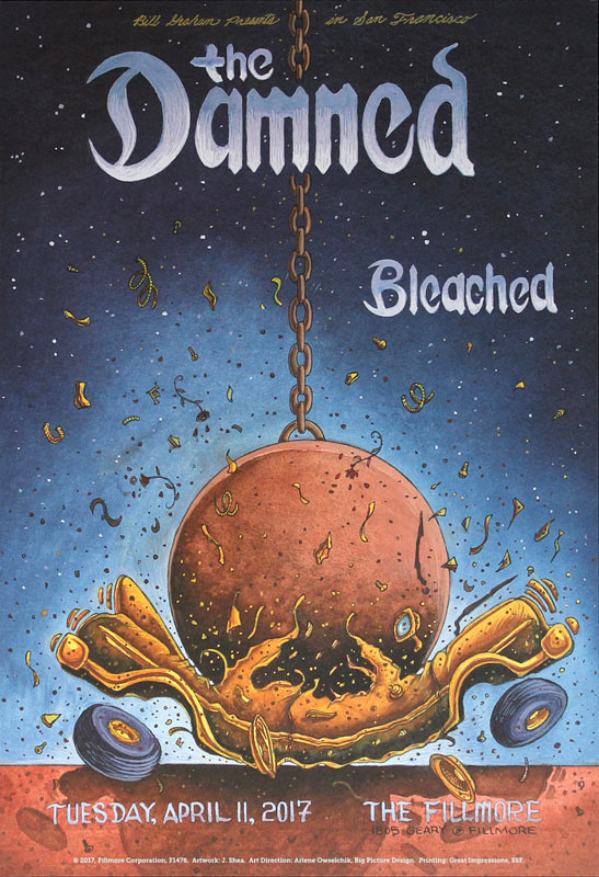 The Damned 2017 Fillmore F1476 Poster