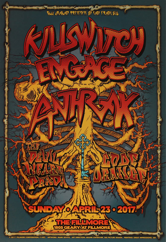 Killswitch Engage with Anthrax 2017 Fillmore F1482 Poster