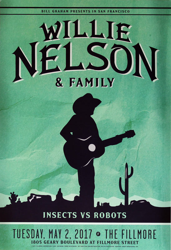 Willie Nelson and Family 2017 Fillmore F1485 Poster