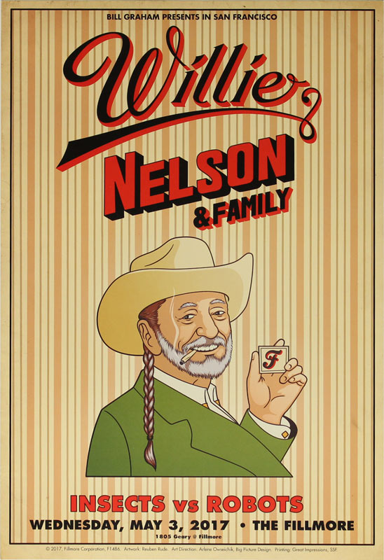 Willie Nelson and Family 2017 Fillmore F1486 Poster