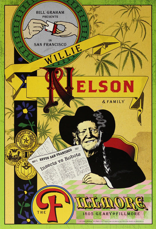 Willie Nelson and Family 2017 Fillmore F1487 Poster