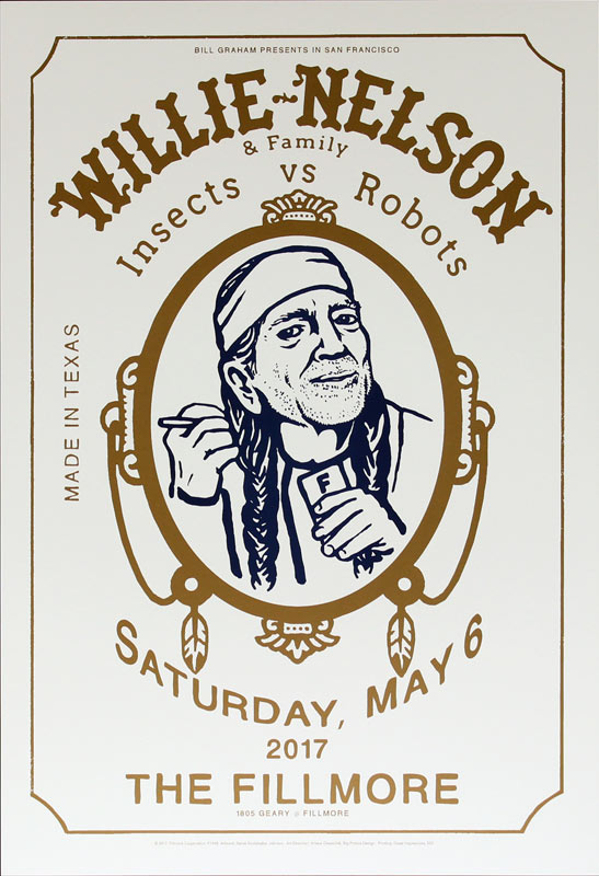 Willie Nelson and Family 2017 Fillmore F1488 Poster