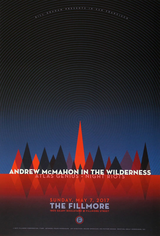 Andrew McMahon in the Wilderness 2017 Fillmore F1489 Poster