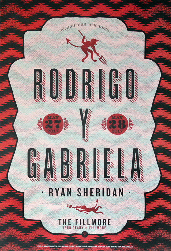 Rodrigo y Gabriela 2017 Fillmore F1495 Poster