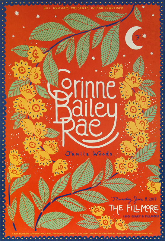 Corinne Bailey Rae 2017 Fillmore F1499 Poster