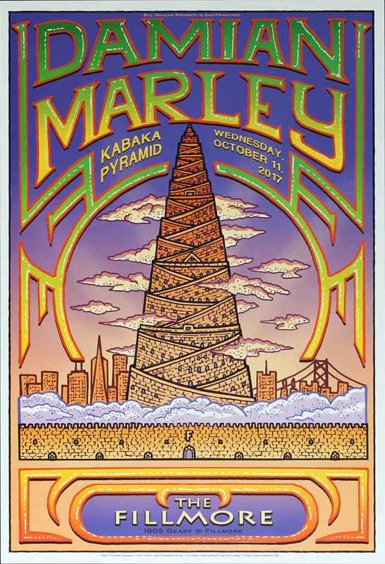Damian Marley 2017 Fillmore F1510 Poster