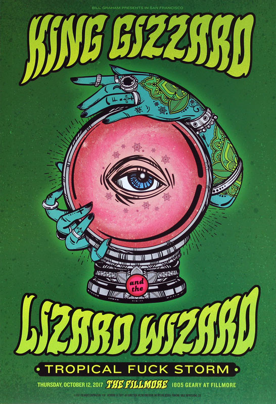 King Gizzard and the Lizard Wizard 2017 Fillmore F1511 Poster