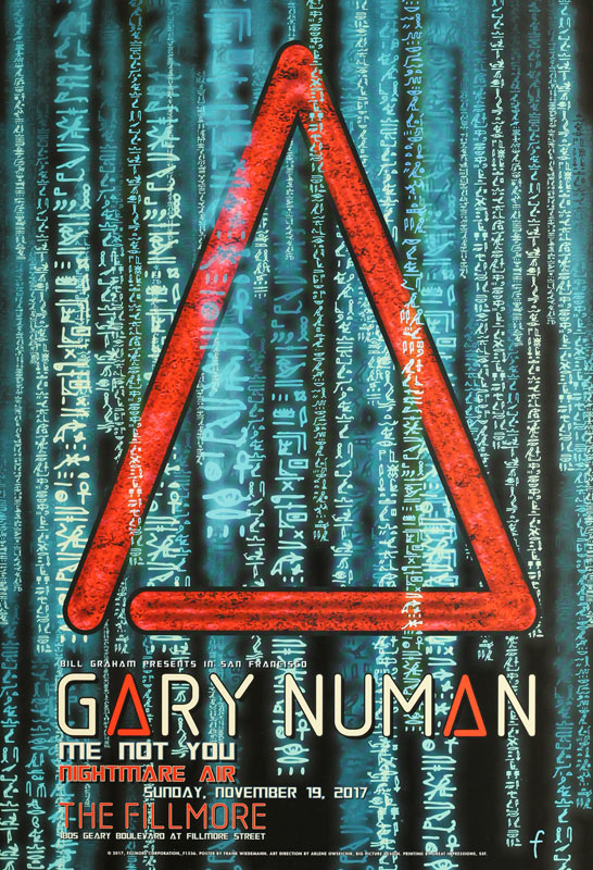 Gary Numan 2017 Fillmore F1536 Poster