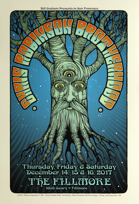 Chris Robinson Brotherhood 2017 Fillmore F1542 Poster