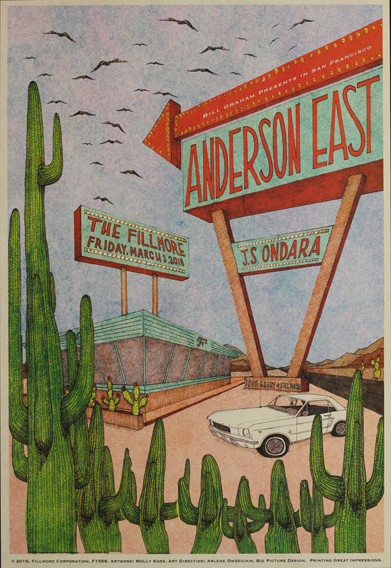 Anderson East 2018 Fillmore F1558 Poster